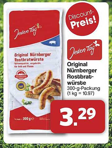 Original Nürnberger Rostbratwürste 300-g-Packung