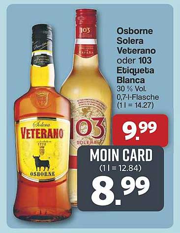 Osborne Solera Veterano oder 103 Etiqueta Blanca