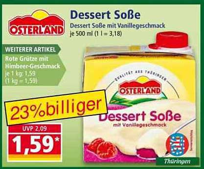Osterland Dessert Soße mit Vanillegeschmack 500 ml