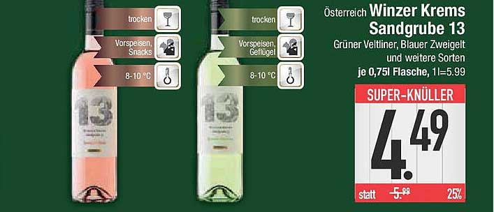 Österreich Winzer Krems Sandgrube 13 - Grüner Veltliner, Blauer Zweigelt und weitere Sorten