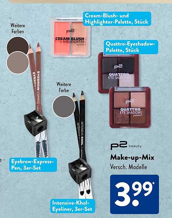 P2 Beauty Make-up-Mix, verschiedene Modelle