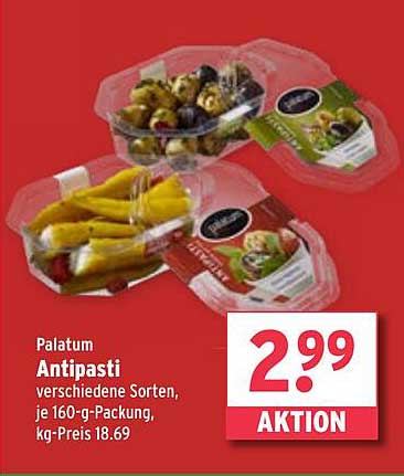Palatum Antipasti verschiedene Sorten, je 160-g-Packung