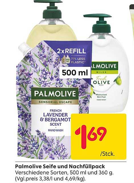 Palmolive Seife und Nachfüllpack - Verschiedene Sorten, 500 ml und 360 g