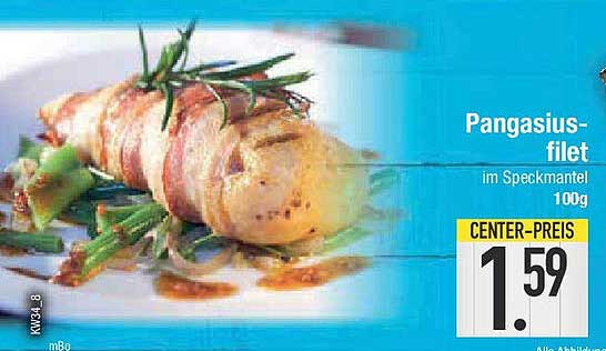 Pangasius-Filet im Speckmantel, 100g