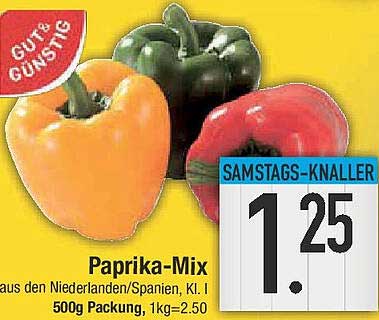 Paprika-Mix aus den Niederlanden/Spanien, Kl. I