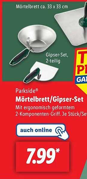Parkside® Mörtelbrett/Gipser-Set, 2-teilig