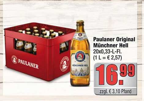 Paulaner Original Münchner Hell 20x0,33-L-Fl.