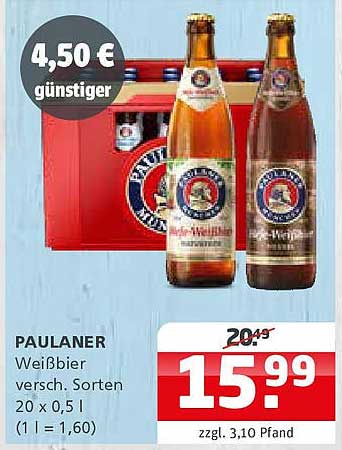 PAULANER Weißbier 20 x 0,5 l