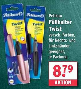 Pelikan Füllhalter Twist – Verschiedene Farben für Rechts- und Linkshänder
