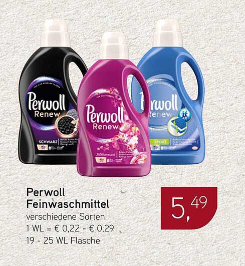 Perwoll Feinwaschmittel – verschiedene Sorten
