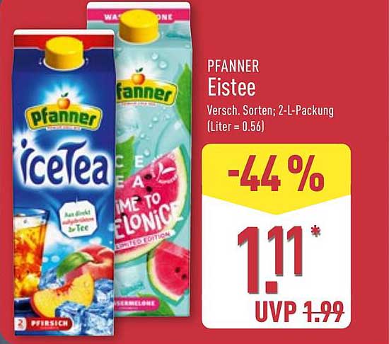 PFANNER Eistee - Verschiedene Sorten; 2-L-Packung
