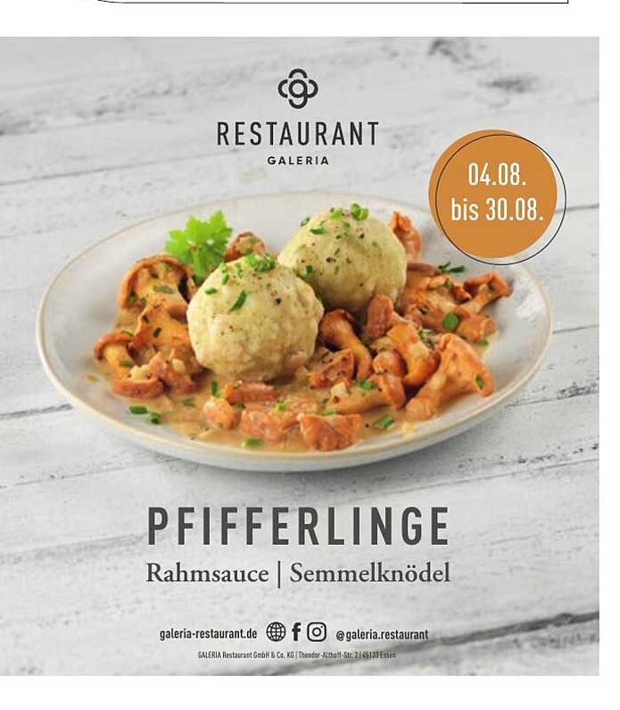 Pfifferlinge mit Rahmsauce und Semmelknödel