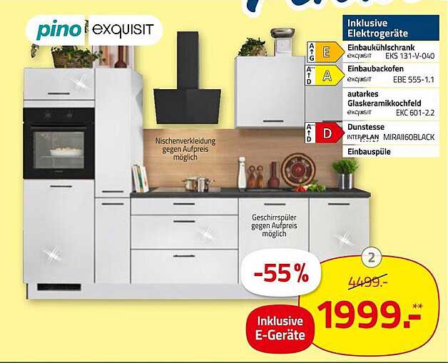 pino exquisit Küchenzeile mit Elektrogeräten