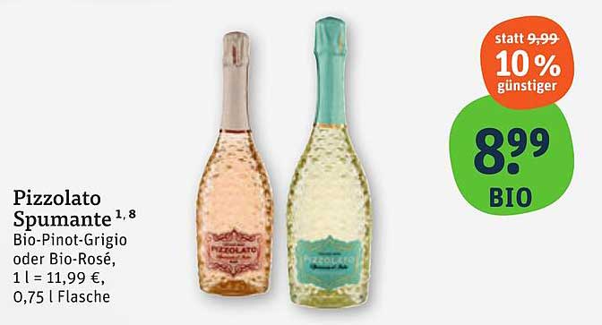 Pizzolato Spumante Bio-Pinot-Grigio oder Bio-Rosé 0,75 l Flasche
