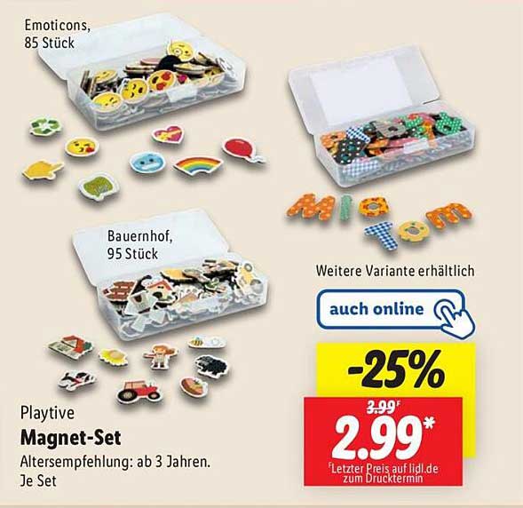 Playtive Magnet-Set - Bauernhof und Emoticons, 95 Stück