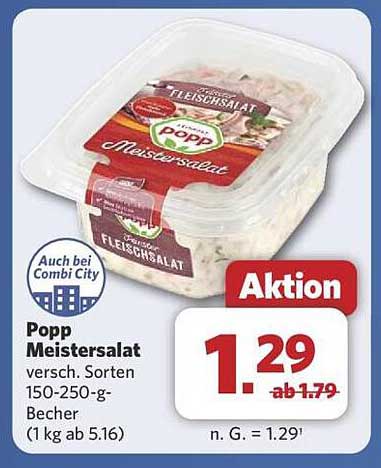 Popp Meistersalat 150-250 g Becher