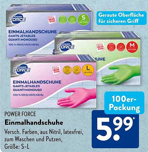 POWER FORCE Einmalhandschuhe 100er-Packung