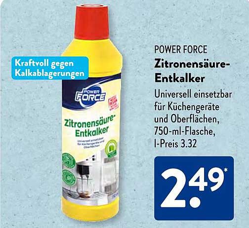 POWER FORCE Zitronensäure-Entkalker 750 ml