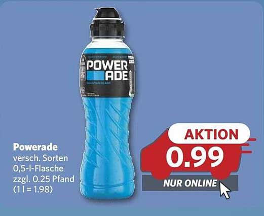 Powerade 0,5-l-Flasche - nur online für 0,99 €