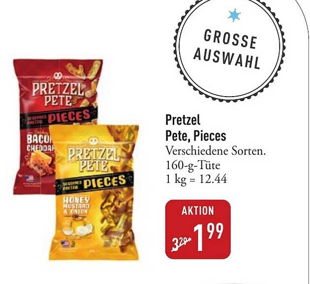 Pretzel Pete, Pieces - Verschiedene Sorten