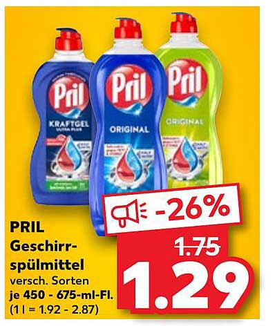 PRIL Geschirrspülmittel verschieden Sorten je 450 - 675-ml-Fl.