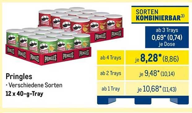 Pringles - Verschiedene Sorten 12 x 40-g-Tray