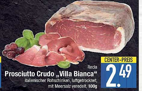 Prosciutto Crudo „Villa Bianca“ - Italienischer Rohschinken, luftgetrocknet