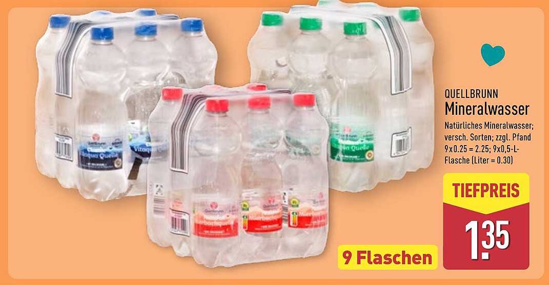 QUELLBRUNN Mineralwasser 9er-Pack