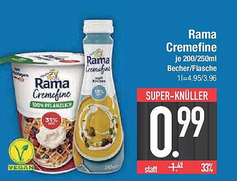 Rama Cremefine je 200/250ml Becher/Flasche