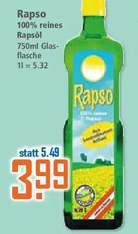 Rapso 100% reines Rapsöl 750ml
