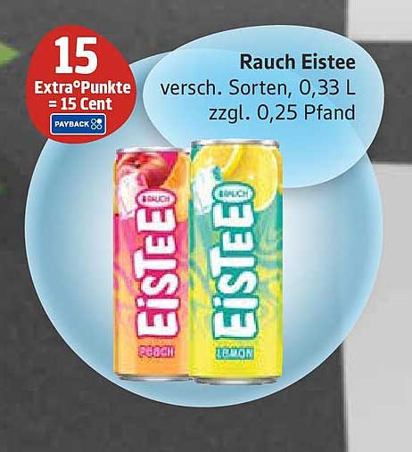 Rauch Eistee - verschiedene Sorten, 0,33 L zzgl. 0,25 Pfand