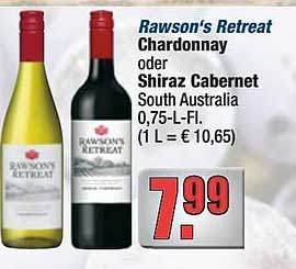 Rawson's Retreat Chardonnay oder Shiraz Cabernet 0,75-L-Fl.