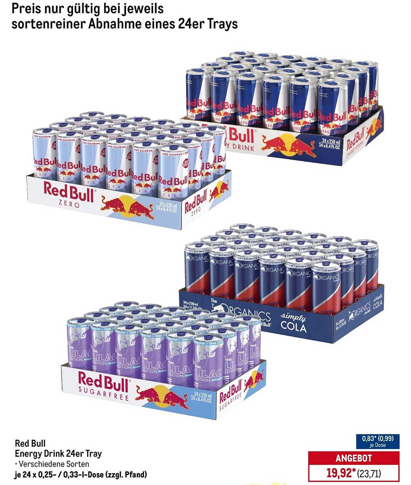 Red Bull Energy Drink 24er Tray - Verschiedene Sorten
