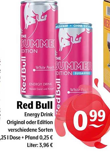 Red Bull Energy Drink - Summer Edition White Peach