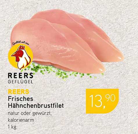 REERS Frisches Hähnchenbrustfilet, natur oder gewürzt, kalorienarm