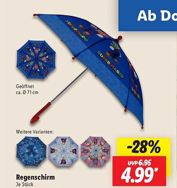 Regenschirm Super Mario - je Stück