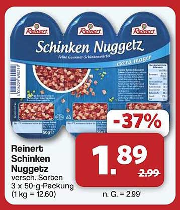 Reinert Schinken Nuggetz 3 x 50-g-Packung