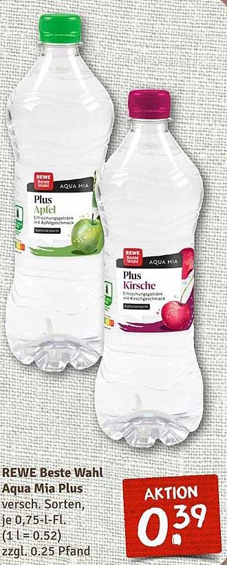 REWE Beste Wahl Aqua Mia Plus 0,75 l - verschiedene Sorten