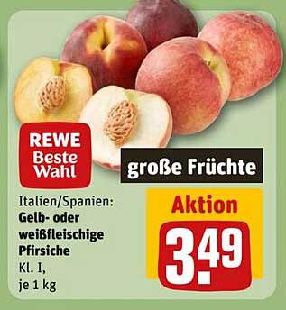 REWE Beste Wahl große Früchte: Gelb- oder weißfleischige Pfirsiche, 1 kg
