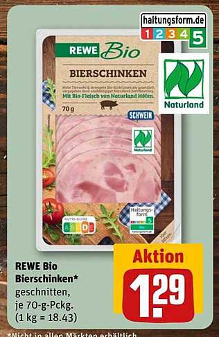 REWE Bio Bierschinken, 70 g