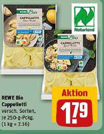 REWE Bio Cappelletti, verschiedene Sorten, je 250-g-Packung