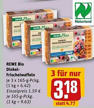 REWE Bio Dinkel-Frischewaffeln 3 x 165-g-Packungen