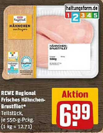 REWE Regional Frisches Hähnchen-Brustfilet* Teilstück