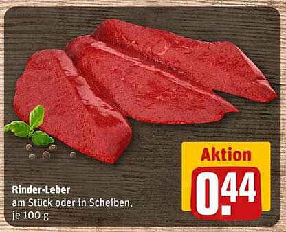 Rinder-Leber am Stück oder in Scheiben, je 100 g