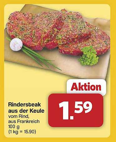 Rindersteak aus der Keule vom Rind, aus Frankreich 100 g