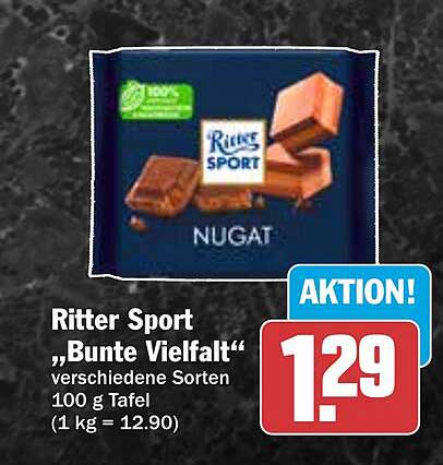 Ritter Sport „Bunte Vielfalt“ verschiedene Sorten 100 g Tafel