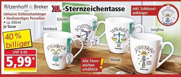 Ritzenhoff & Breker XL-Sternzeichemtasse inkl. Schlüsselanhänger