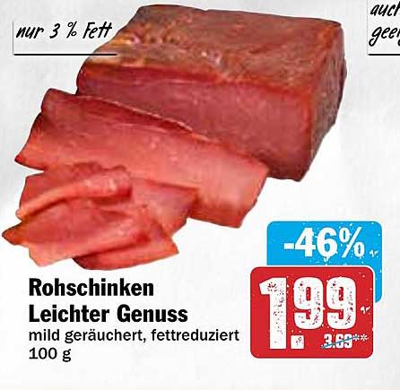 Rohschinken Leichter Genuss, mild geräuchert, fettreduziert 100 g