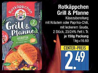 Rotkäppchen Grill & Pfanne Käsezubereitung mit Kräutern oder Paprika-Chili