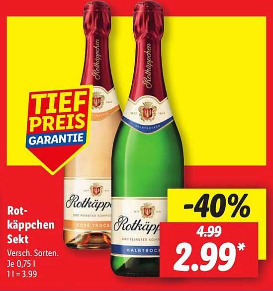 Rotkäppchen Sekt, Verschiedene Sorten 0,75 l